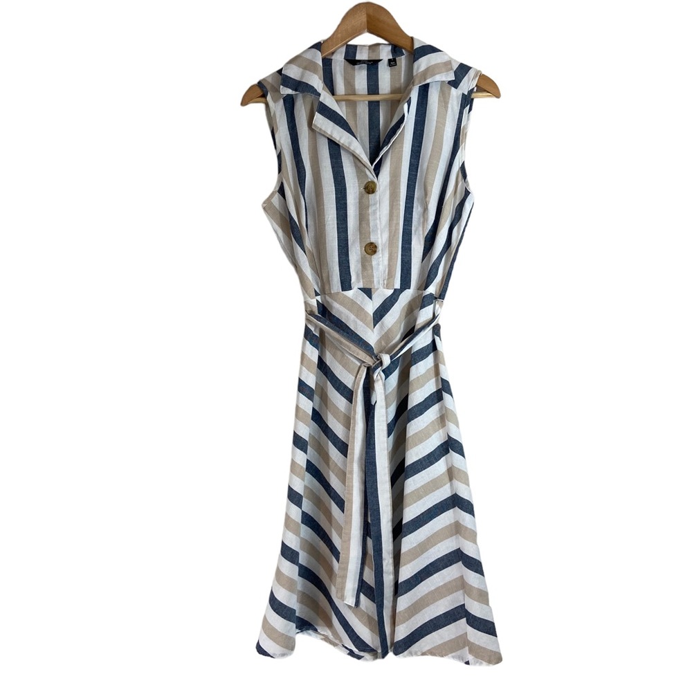 Mlle Gabrielle Blue and White Striped Dress
